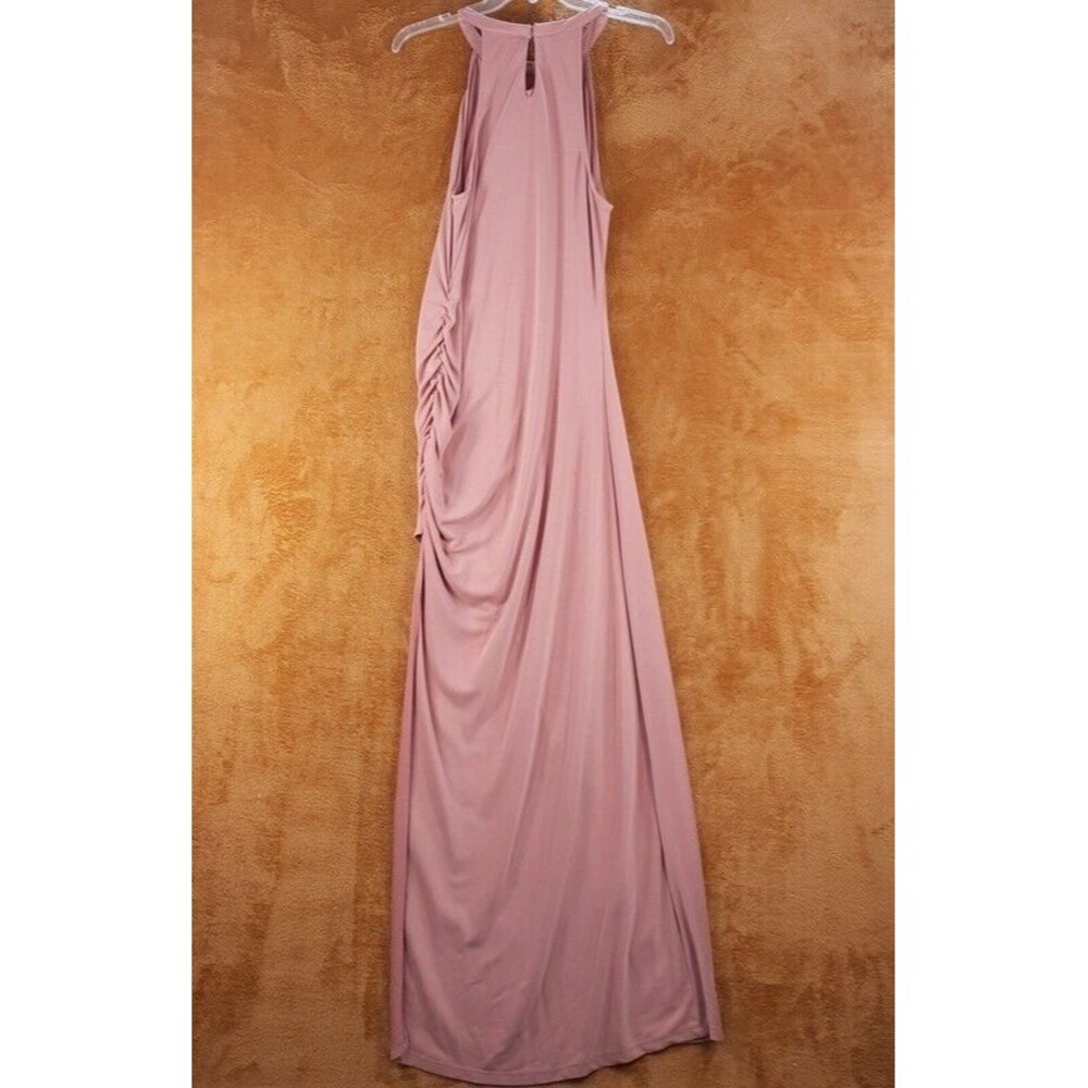 Lovers Friends Womens Dress Pink Maxi Ruched Thigh High Slit Stretch Obsessed View 4